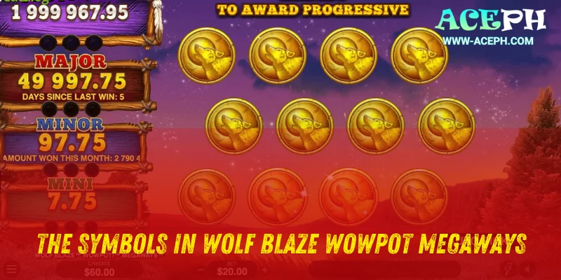 The symbols in Wolf Blaze WowPot Megaways